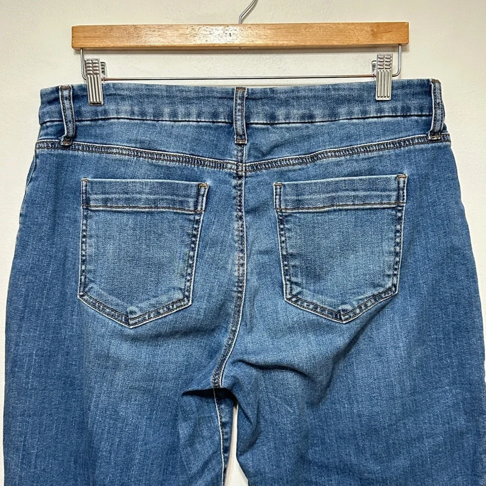 Kut from the Kloth Charlotte High Rise Wide Leg Crop Jeans 12P Blue Denim Casual